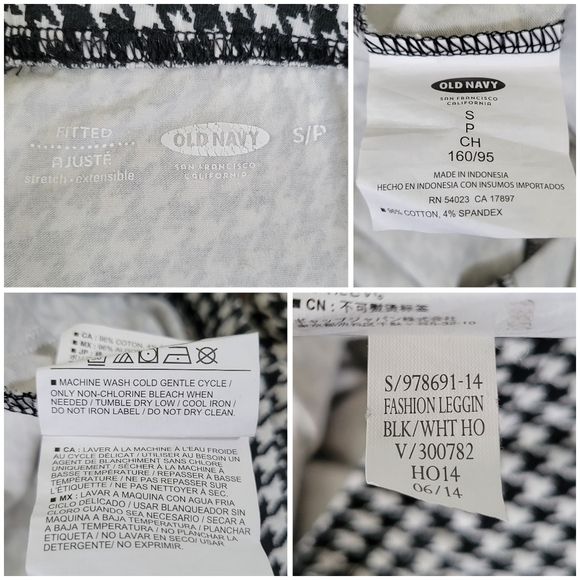 Old Navy Women's Size S Black & White Houndstooth Mid-Rise Leggings - Picture 4 of 8